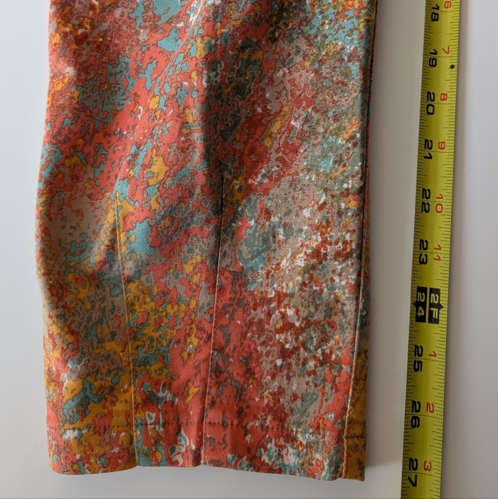 Peruvian Connection Abstract Watercolor Splatter Women's Pants Size 12 - Picture 6 of 7